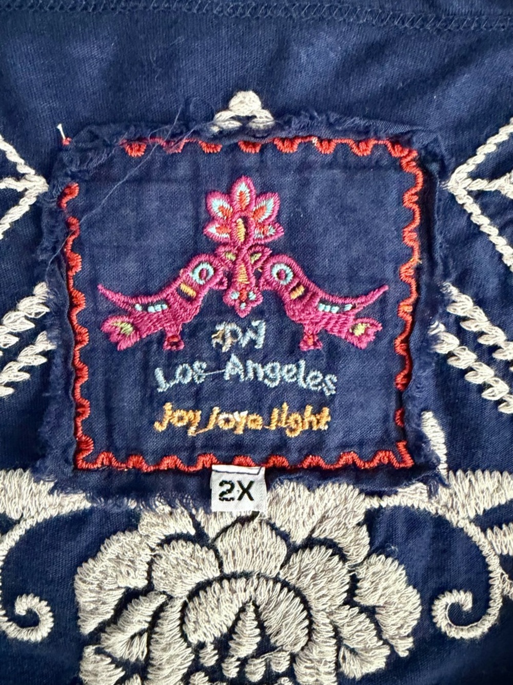 Johnny Was LA Embroidered Kimono Cotton Drape Front Cardigan Size 2X - Picture 7 of 10